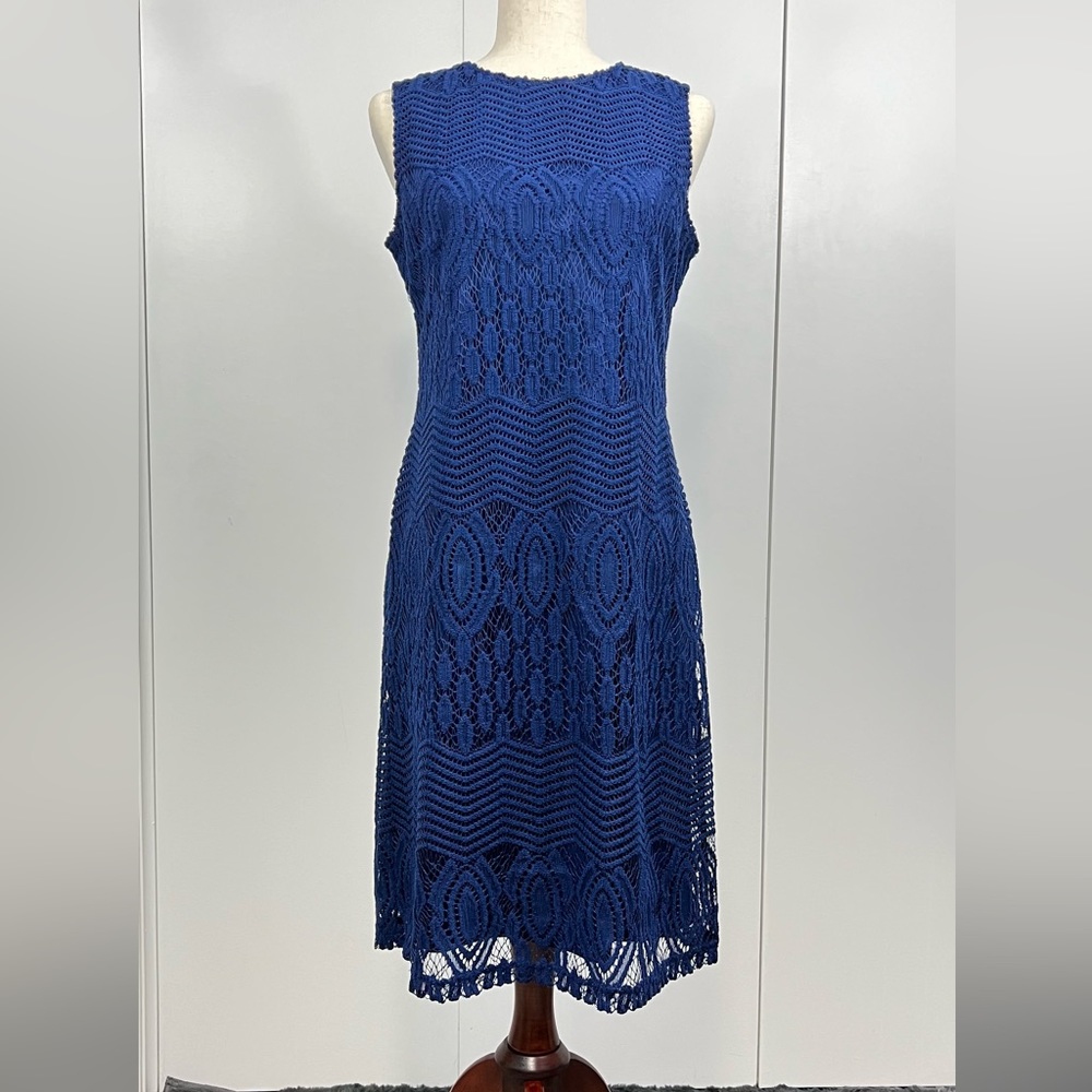 Cobalt blue Midi Eyelet dress